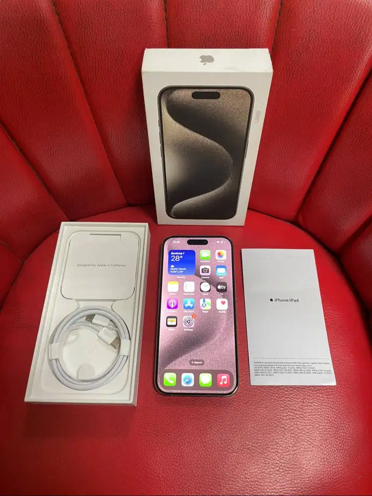 iPhone 15 Pro 256gb iBox Natural Titanium Mulus Like New Fullset Ori