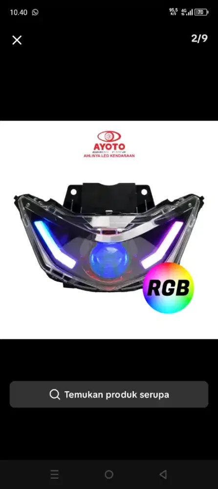 Headlamp ayoto beat deluxe gen 1 RGB