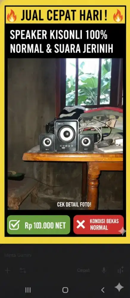 Speaker Kisonli NORMAL 100% Suara Jernih