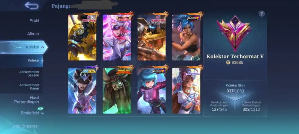 Yg minat akun ml skinn banyak