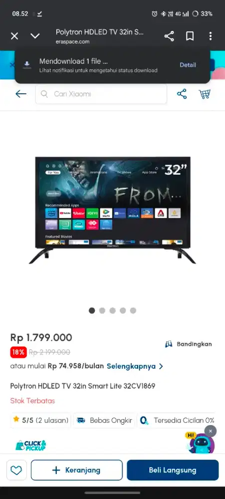 Promo cicilan TV polytron