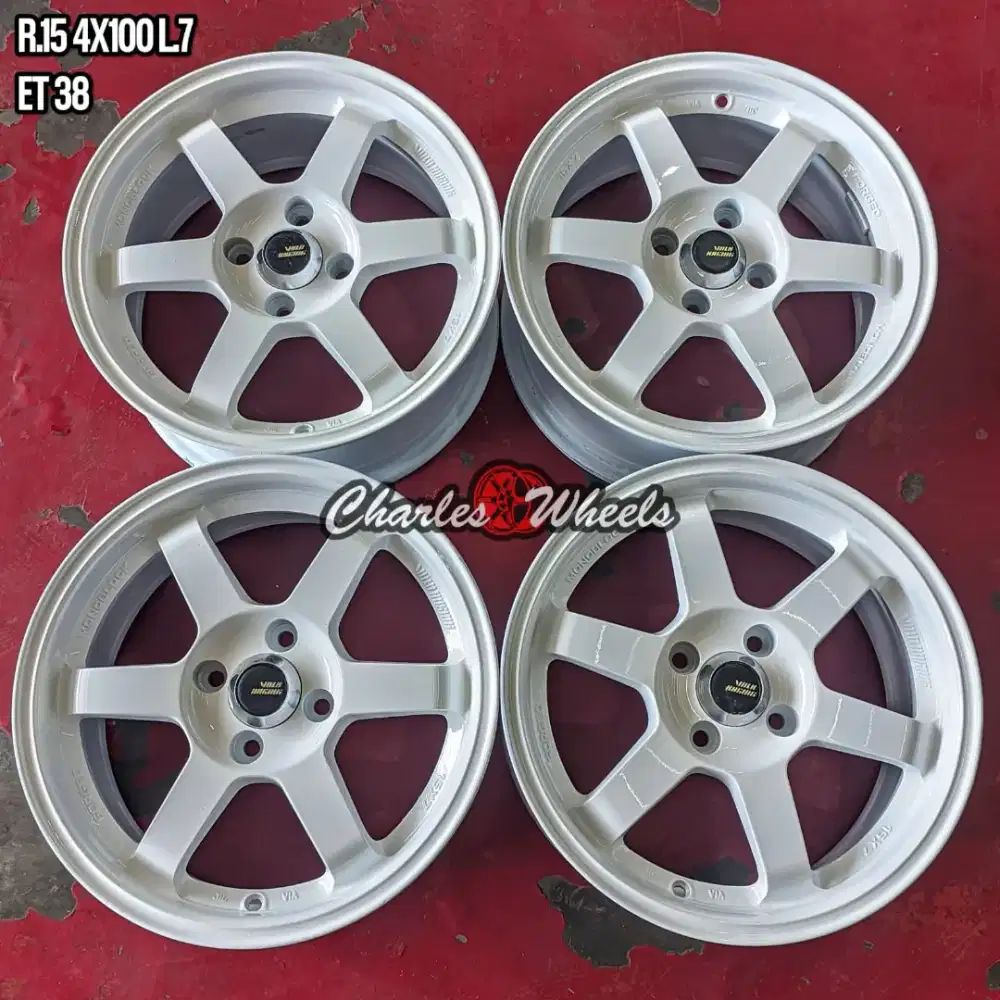 Jual velg seken te37 r15 4x100 jazz brio yaris city dll