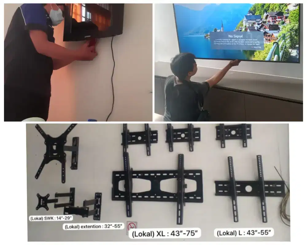 Braket +pasang 32-43inc terima rapih bracket breket led tv