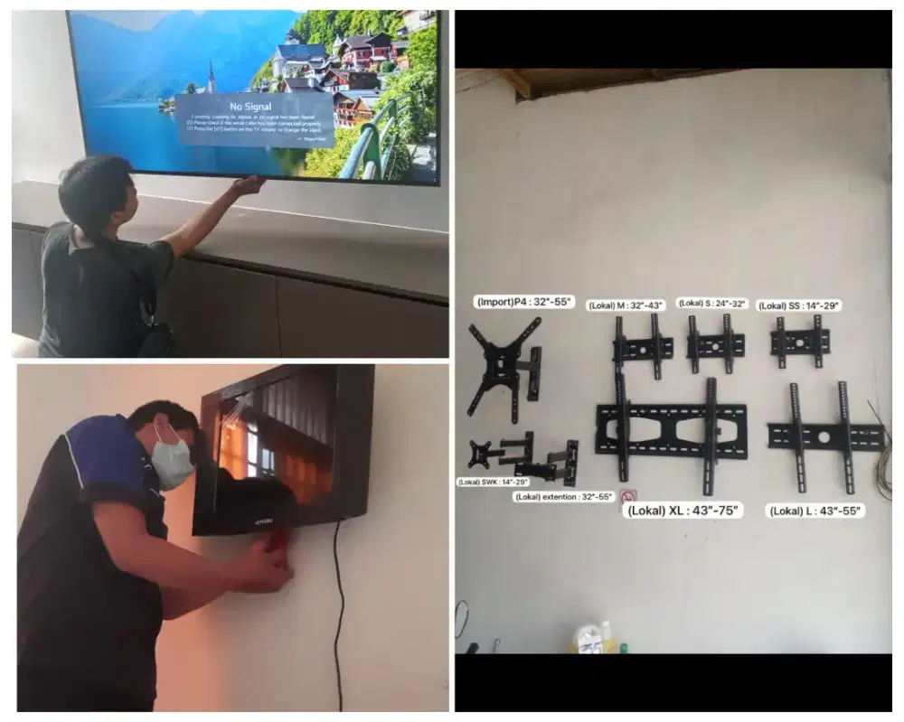 Braket +pasang 32-43inc terima rapih bracket breket briket led tv