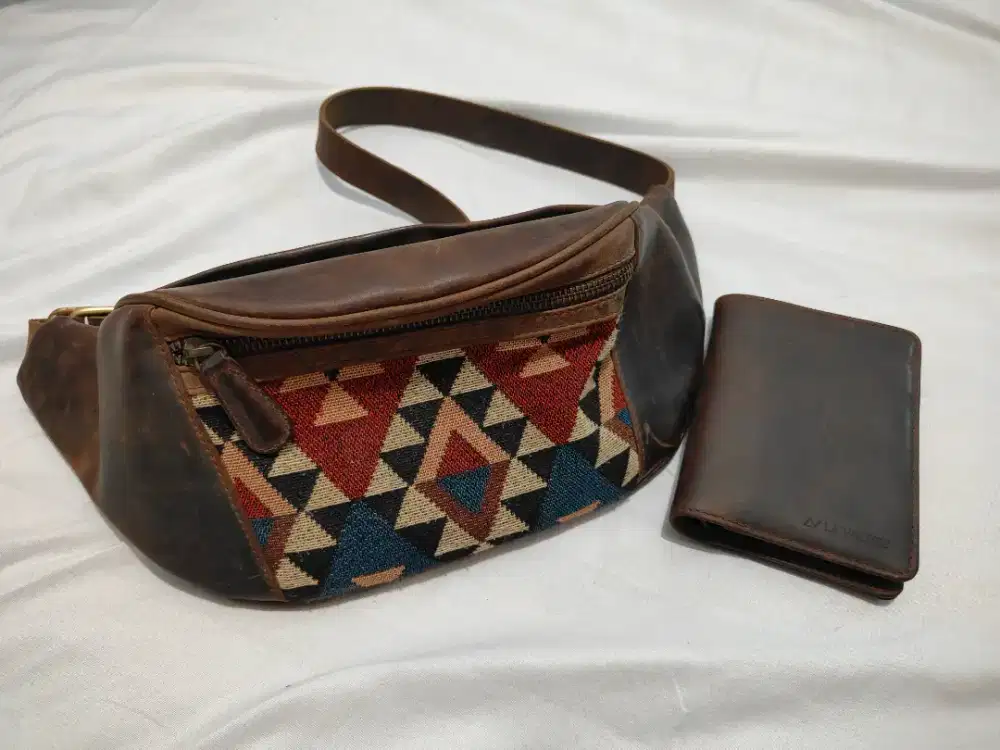 waistbag dan dompet kulit asli