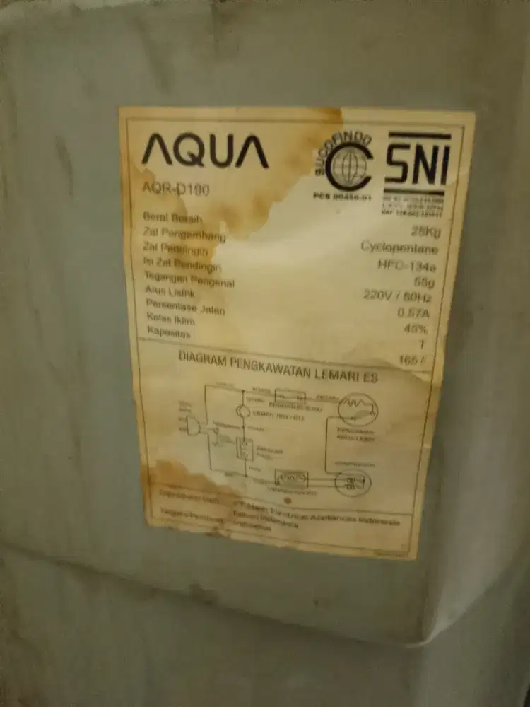 FOR SALE KULKAS FREEZER AQUA 1 PINTU
