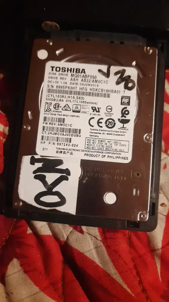 HardDisk HDD 2.5Inch Toshiba 500Gb Minusan BAD SECTOR Untuk Teknisi