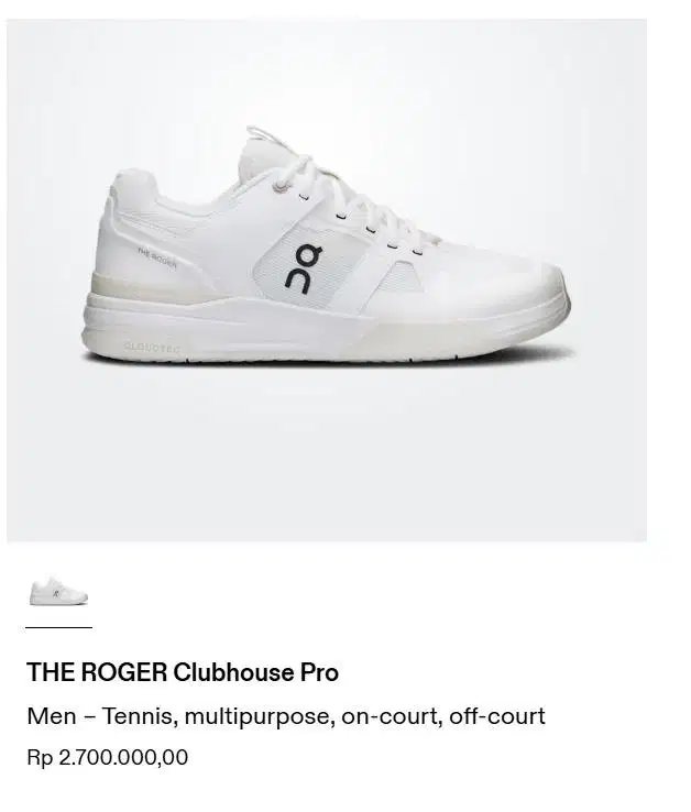 Jual sepatu tenis the roger clubhouse pro ukuran 42 like new