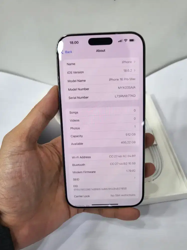 iPhone 16 Pro max 512GB garansi resmi