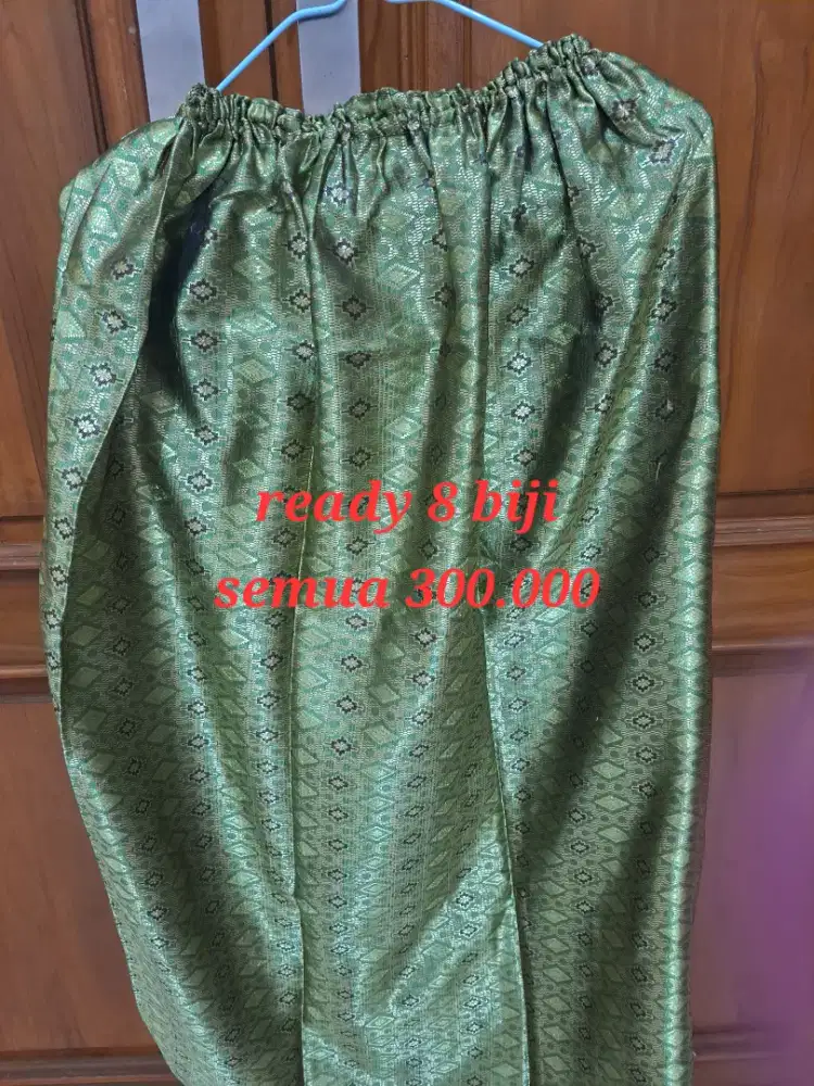 Rok tari lebar songket dewasa hijau