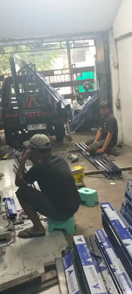 Kusen almunium, kaca, pintu, jendela