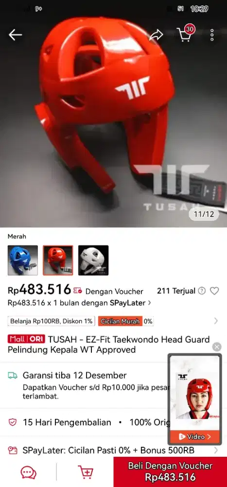 HEAD GUARD PELINDUNG KEPALA TAEKWONDO TUSAH