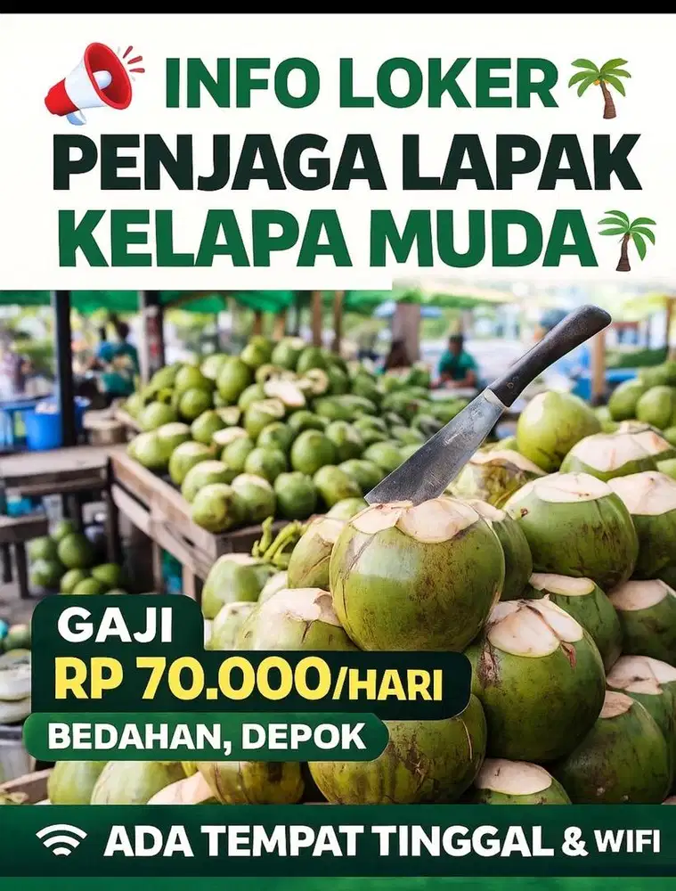 Lowongan Penjaga Lapak Es Kelapa Muda