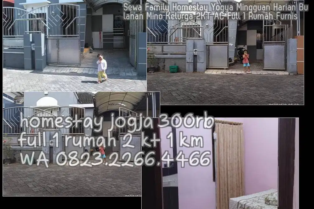 Sewa Family Homestay Yogya Mingguan Harian Bulanan Mino Kelurga 2KT AC