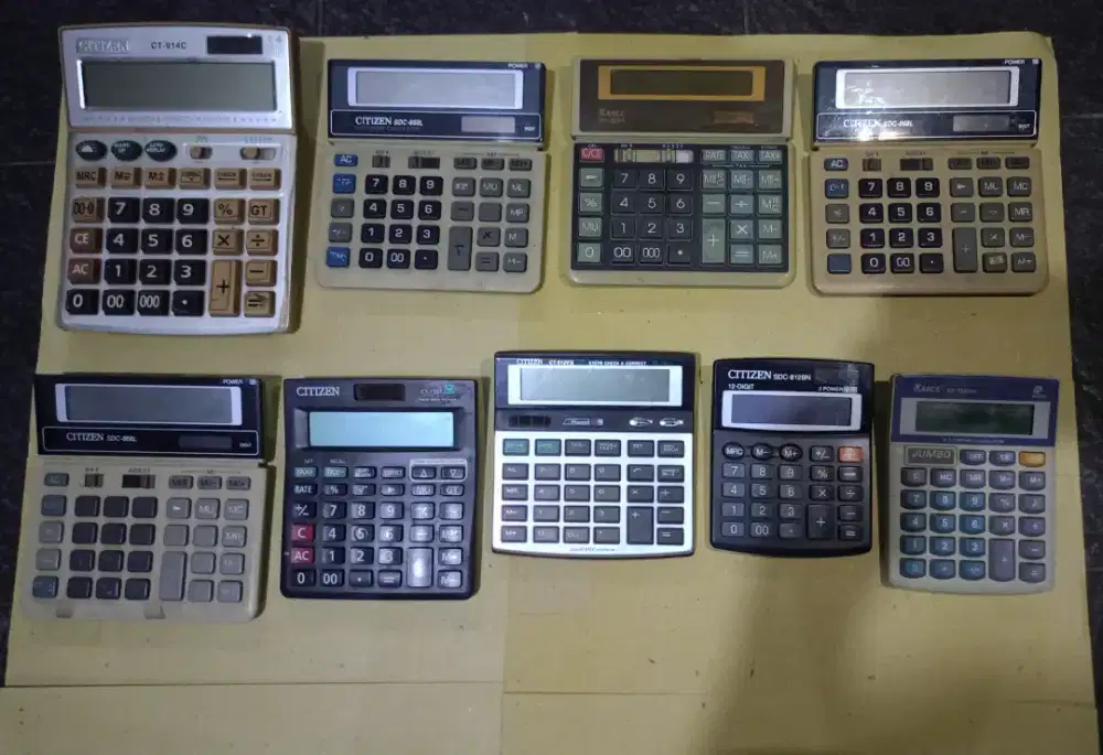 Dijual 9 kalkulator bekas merk citizen dan karce