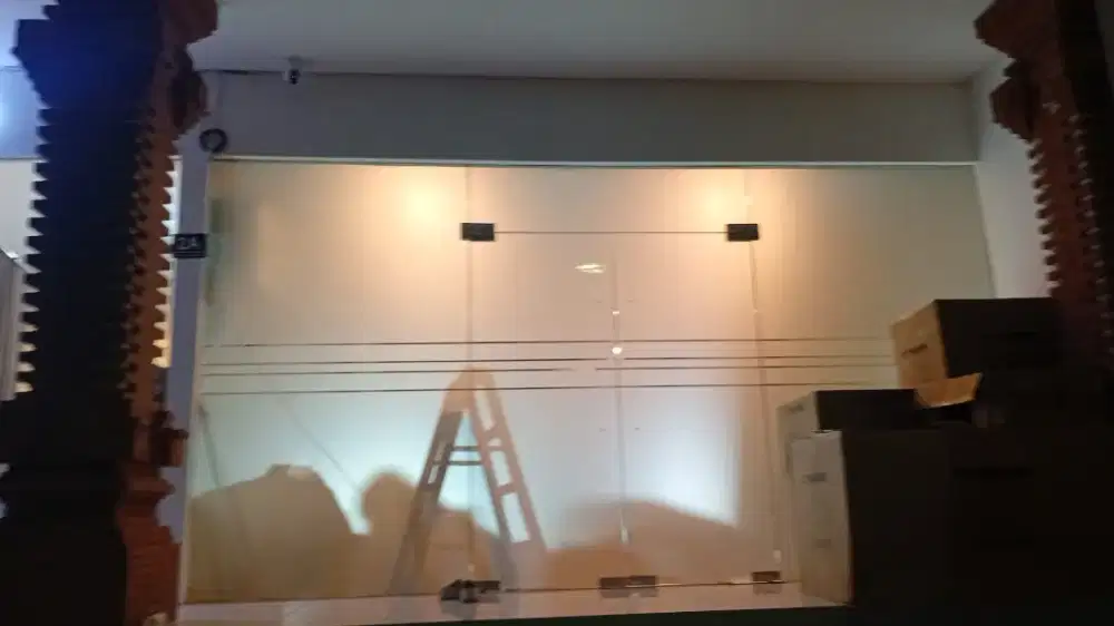 Stiker sanblas cutting &riben untuk kaca ruko bisa pasang full