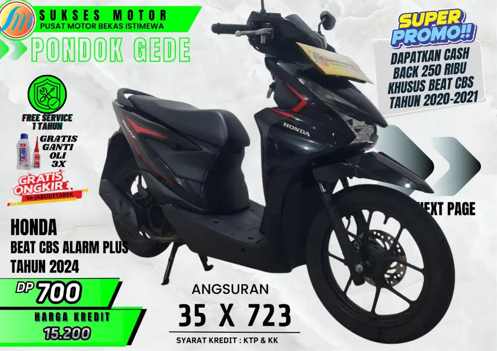 BEAT CBS TH 2024 ALRM PLUS DP MURAH ANGS RINGAN PROSES KREDIT MUDAH