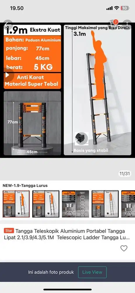Tangga Teleskop Lurus