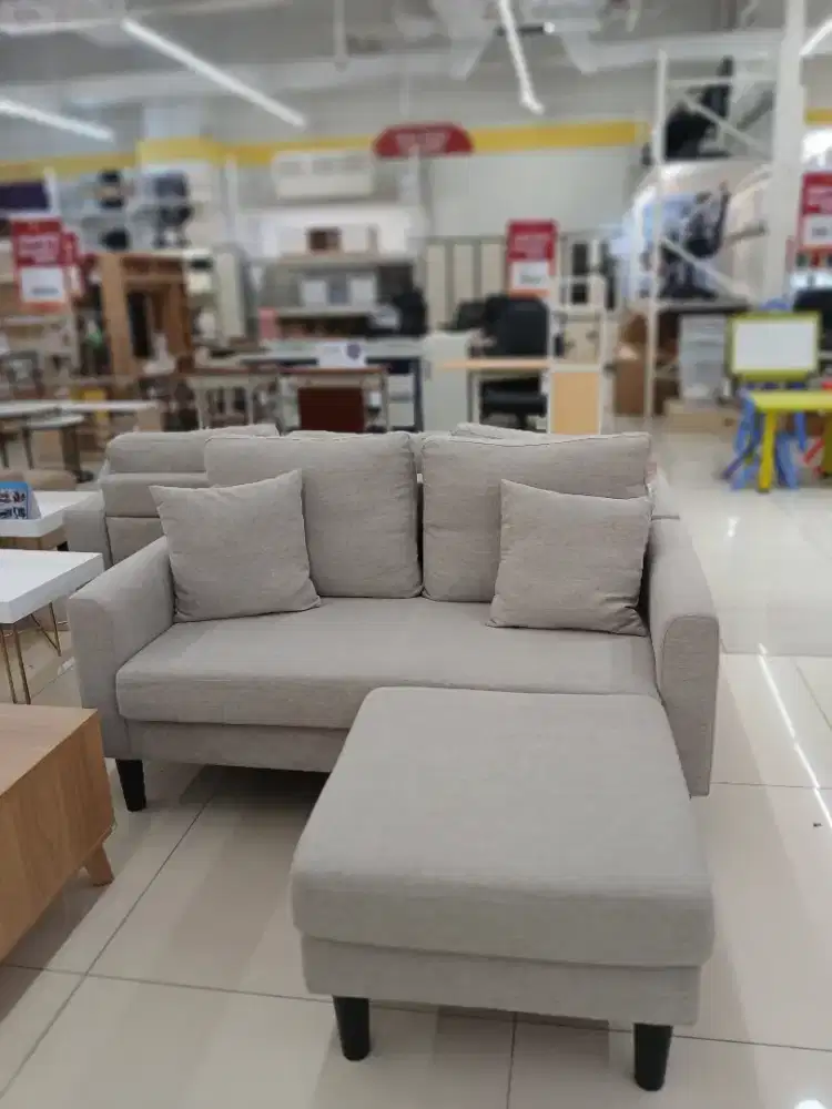 TAVOR SOFA 2 SEATER + OTTOMAN – GREY