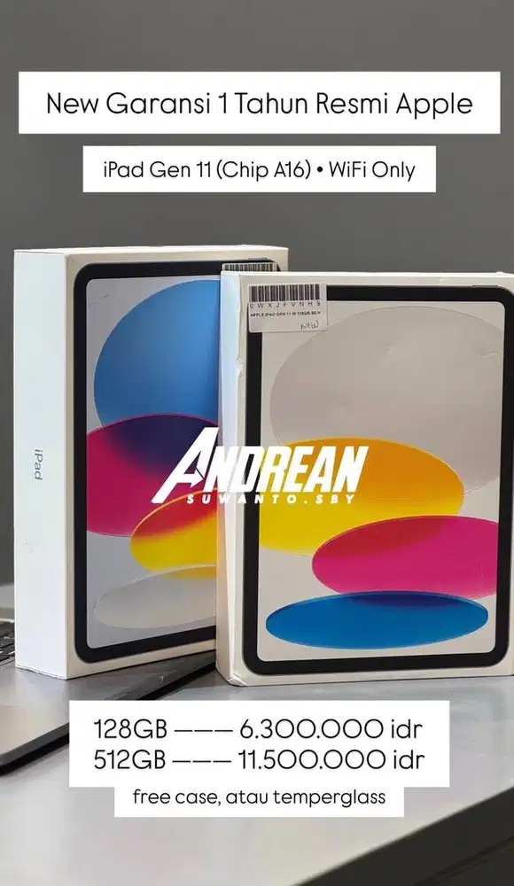 New Ipad Gen 11 wifi 128 gb dan 512 gb