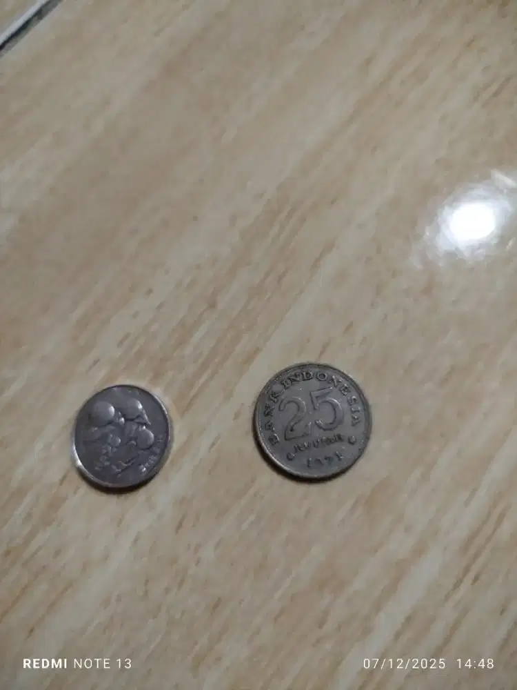 Uang koin 25 perak jadul