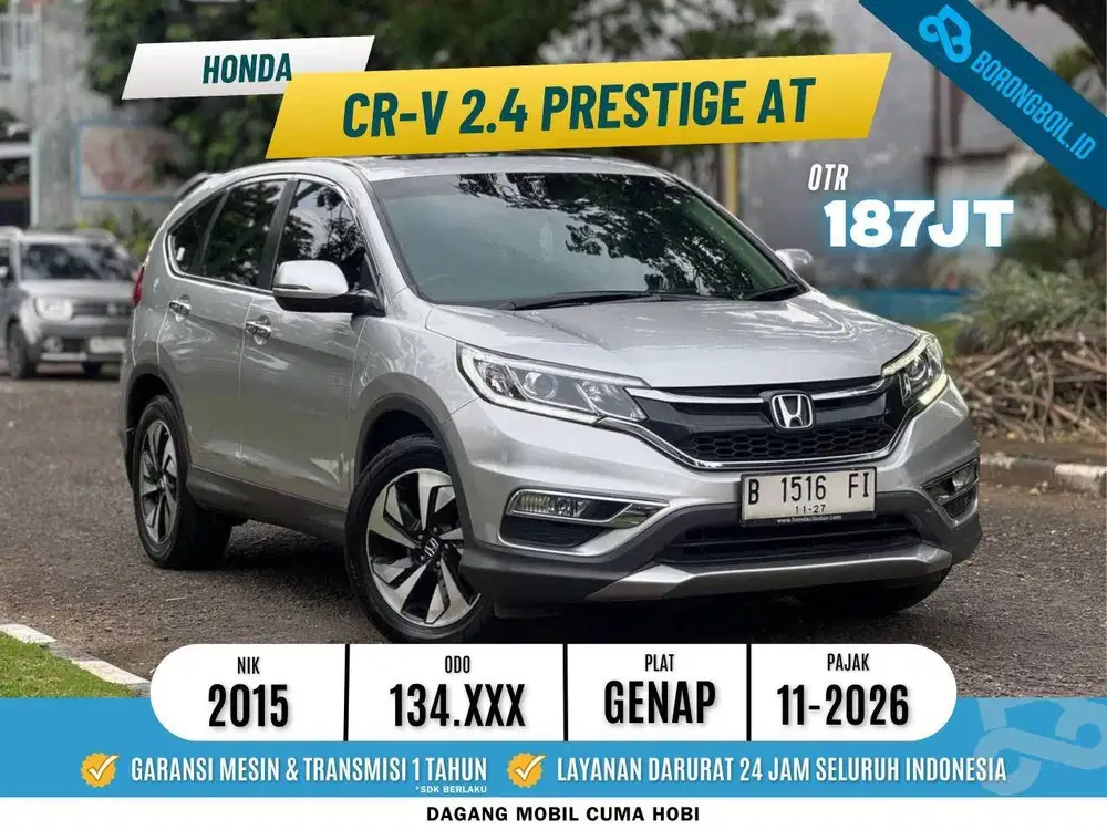 HONDA CRV PRESTIGE 2.4 AT 2015 ABU SUNROOF LENGKAP SIAP PAKAI