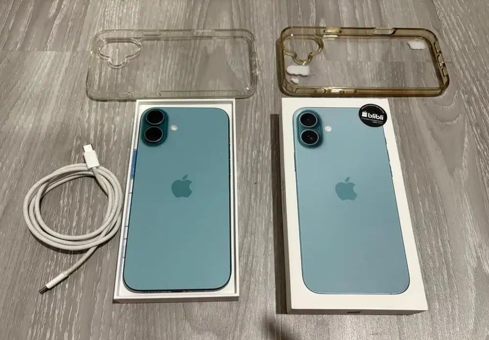 Iphone 16 plus hijau / teal 128gb mulus like new garansi resmi