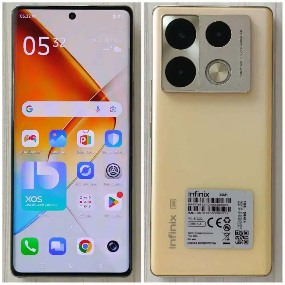 INFINIX NOTE 40 PRO 5G RAM 8/256 FULLSET LUMAYAN MULUS NO MINUS