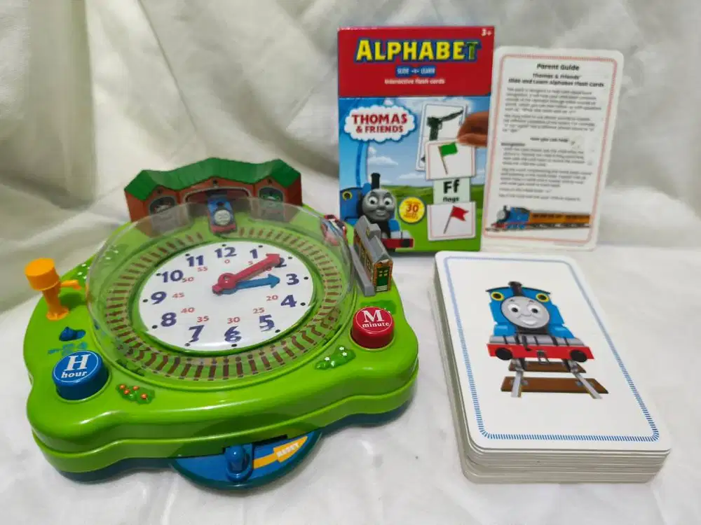 Thomas train clock dan alphabet flash card