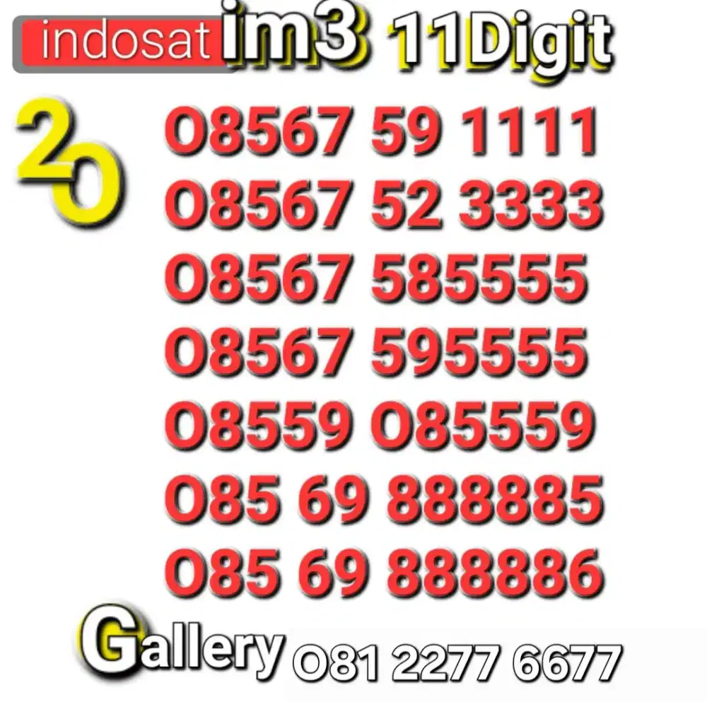 Nomor im3 11digit 5555