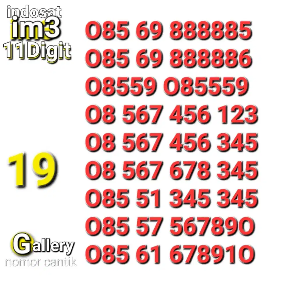 Nomor indosat 11digit - im3 11digit
