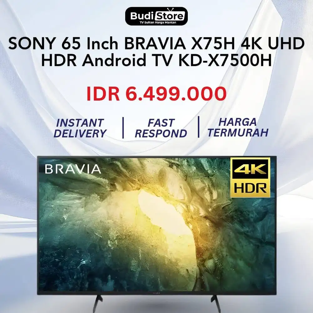 SONY 65 Inch BRAVIA X75H 4K UHD HDR Android TV KD-X7500H