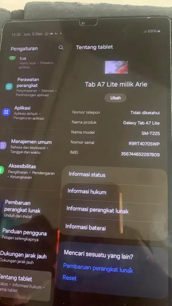 Samsung tab a7 lite lte(simcard)