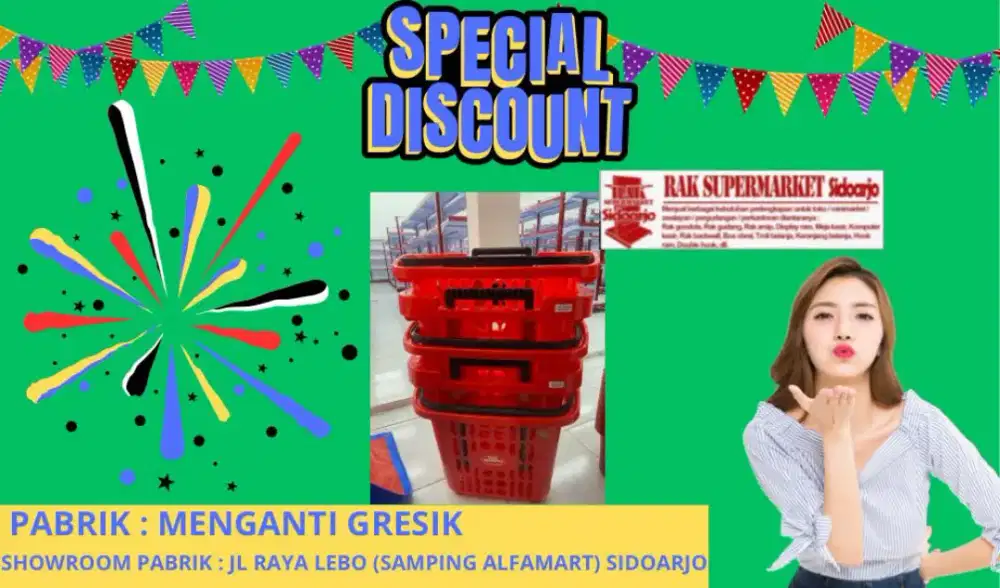 Keranjang tarik supermarket