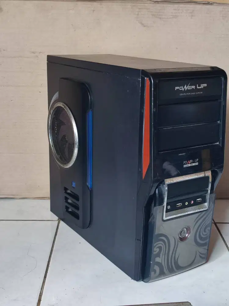 casing case pc komputer+fan samping 12cm support mobo atx micro atx