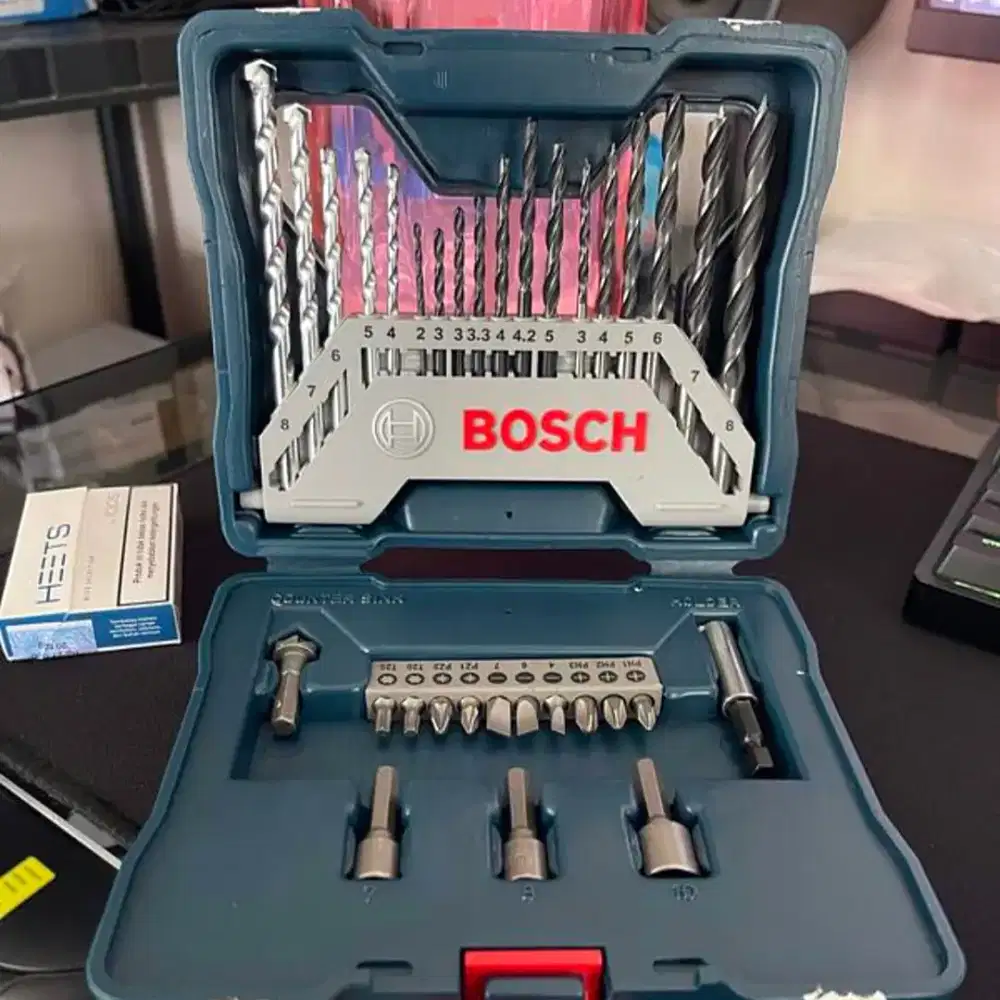 Mata bor set Bosch 33 pcs untuk tembok, besi, kayu mata obeng lengkap