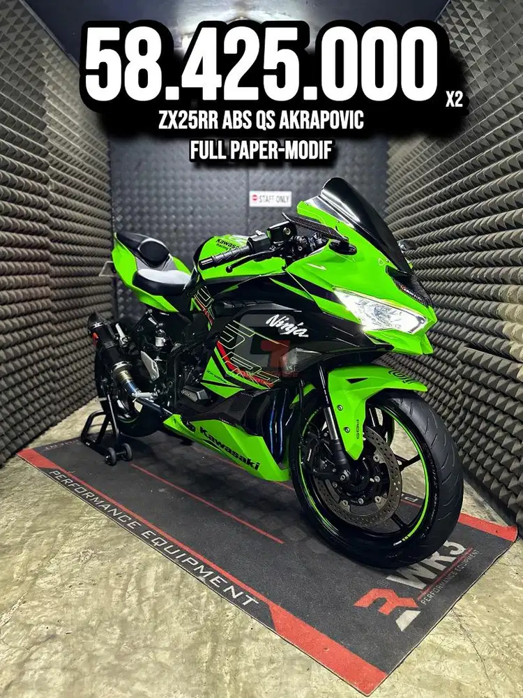 ZX25RR OR ZX 25 RR ABS QS 2023 AKRAPOVIC MODIF LOW KM PAJAK ON RAWATAN