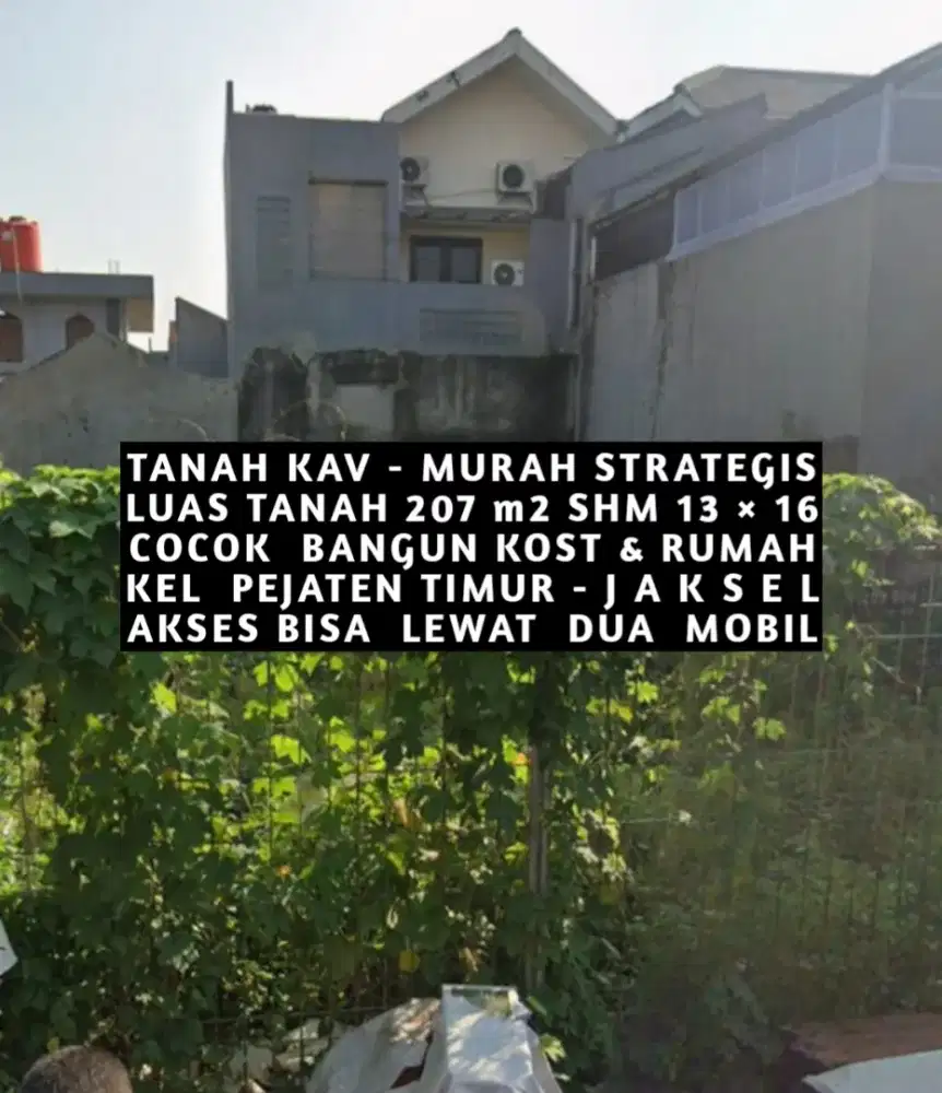 TANAH KAVLING COCOK KOS KOST KOSAN KOSTAN PEJATEN TIMUR PASAR MINGGU