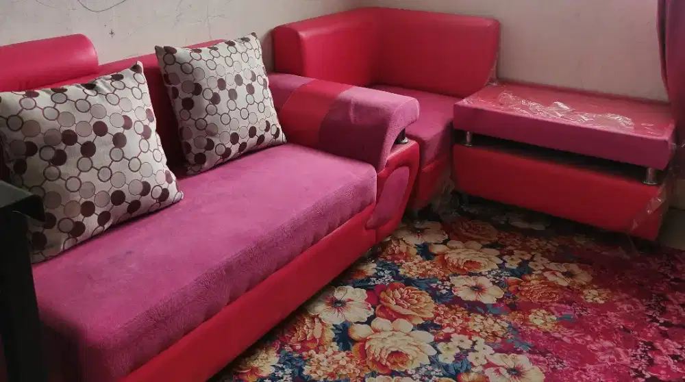 Sofa Pink Ukuran L