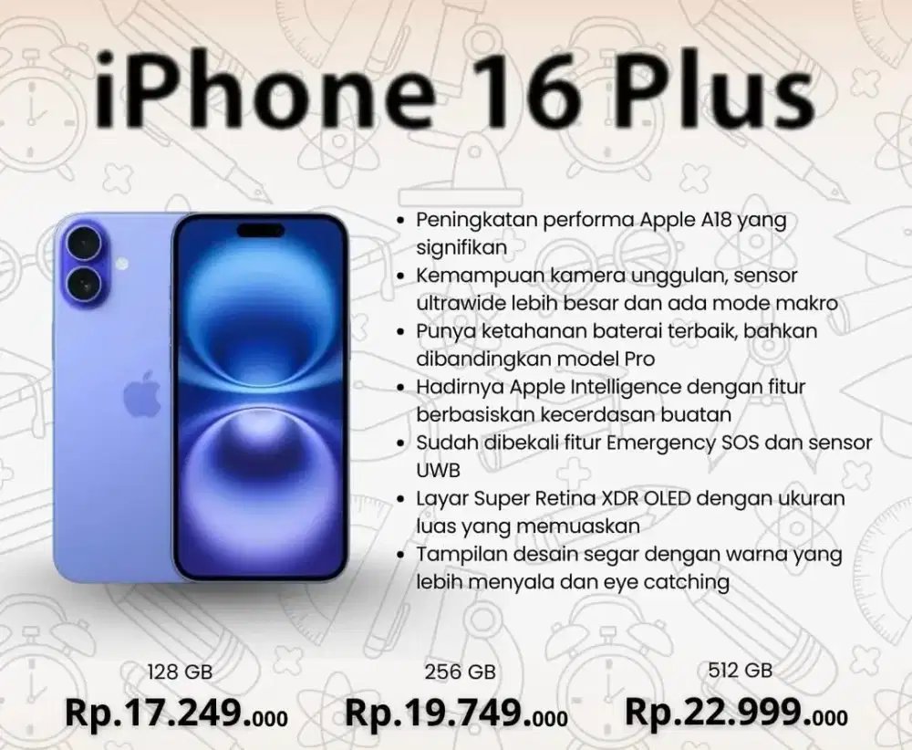 Iphone 16 plus Garansi Resmi by Blibli