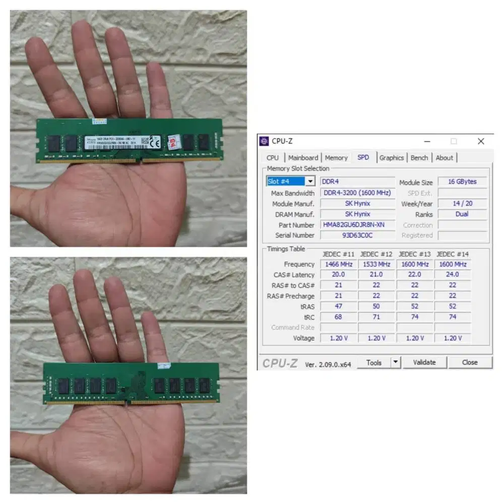 16GB DDR4 3200MHz SK hynix RAM PC Memory (Original 100% Not Refurbish)