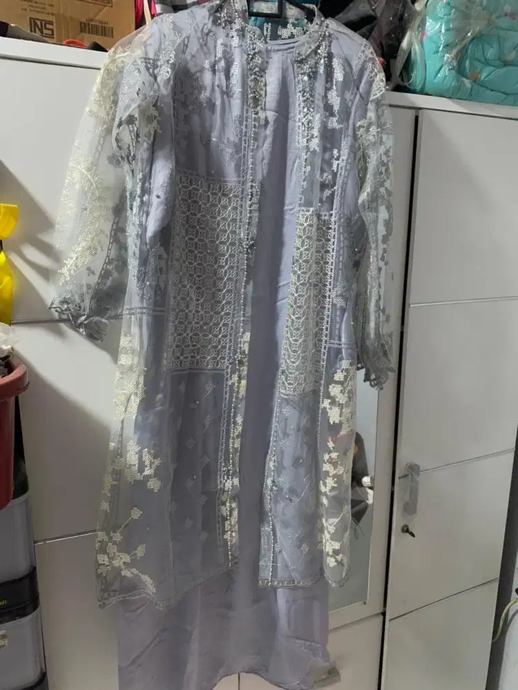 Abaya silver panjang