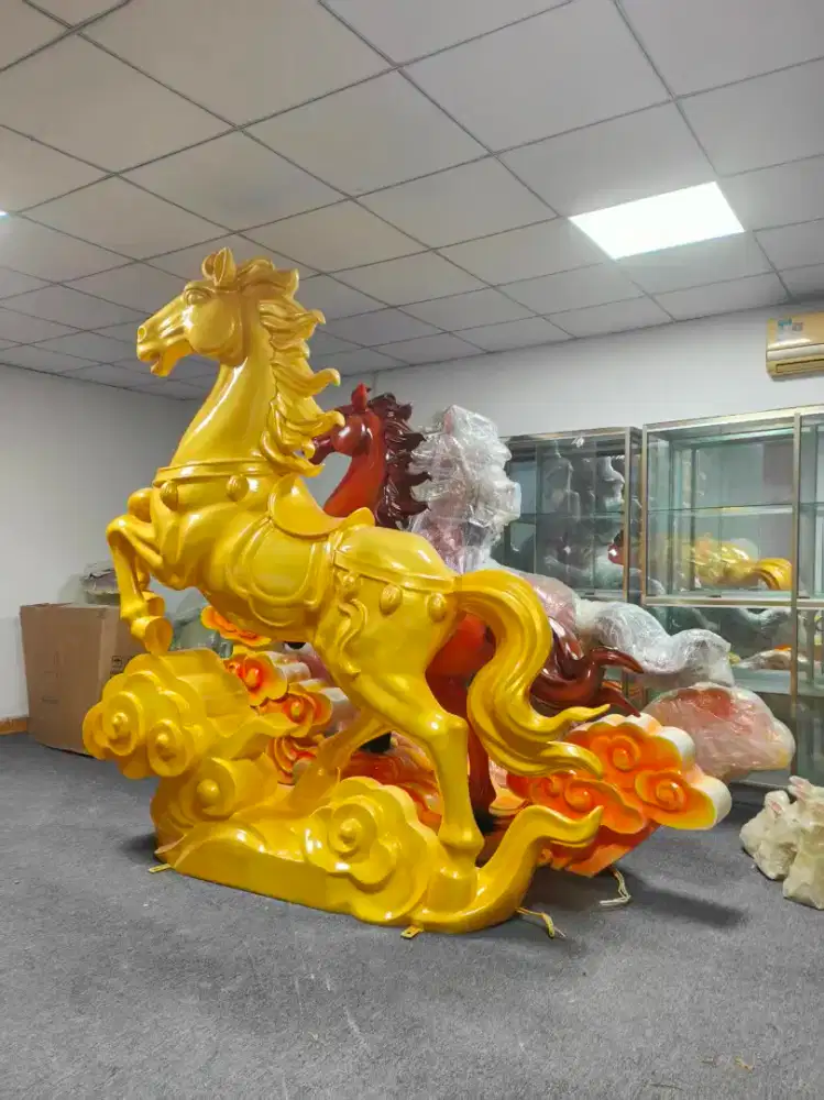 lampu hias outdoor patung kuda dekorasi display Fiberglass horse