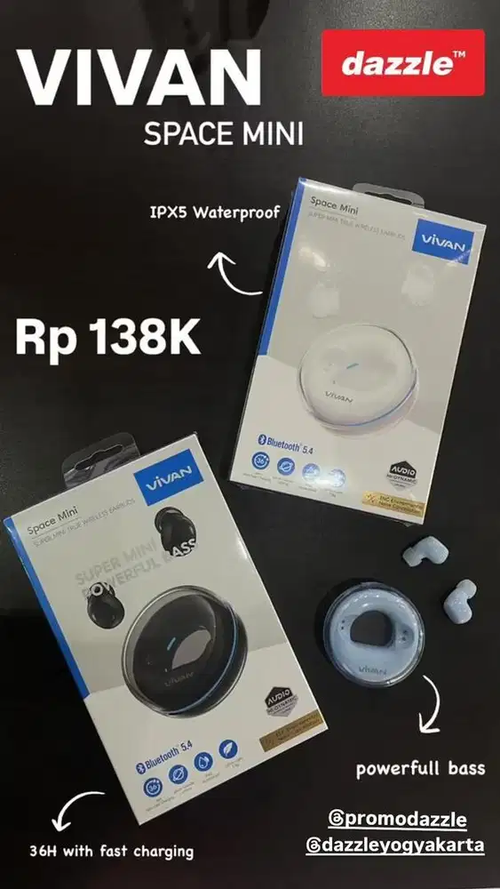 HEADSET NIRKABEL VIVAN SPACE MINI