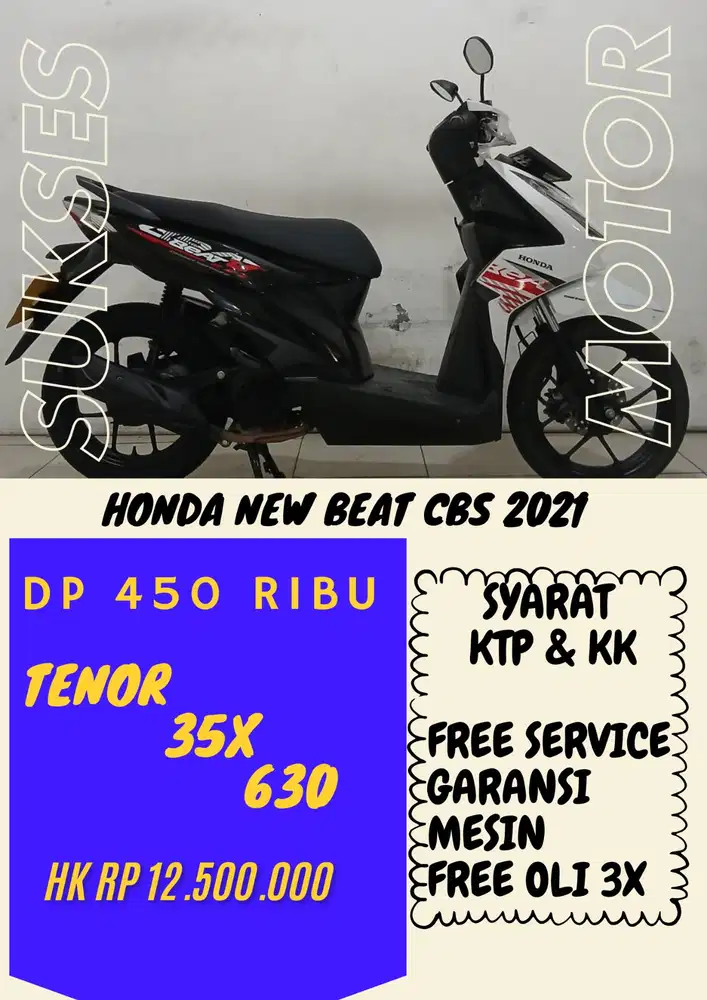 PROMO AKHIR TAHUN HONDA NEW BEAT CBS 2021 DP 450 RIBU BISA CASH/KREDIT