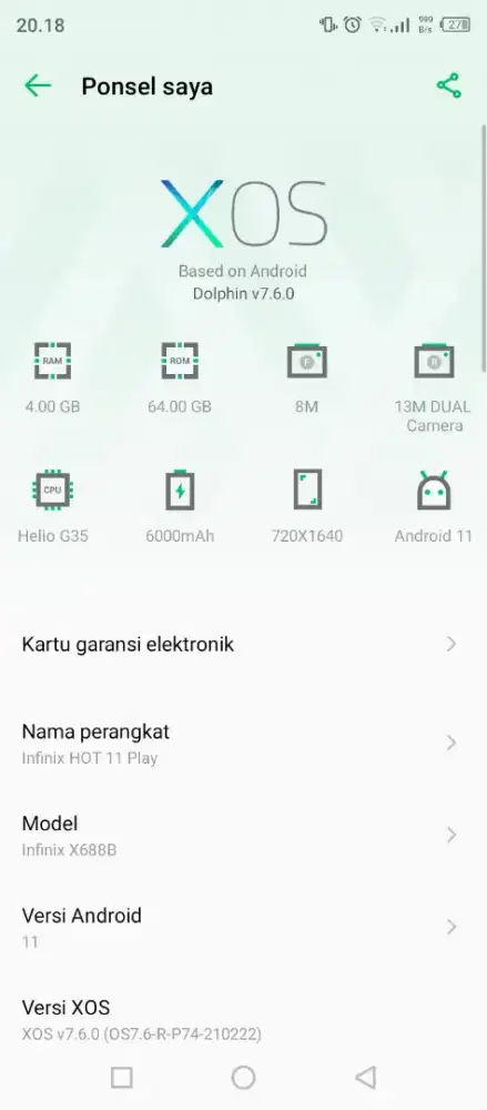 jual cepat hp infinix