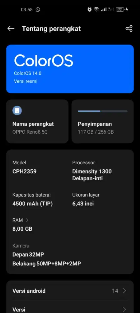 Oppo reno 8 5g 8/256