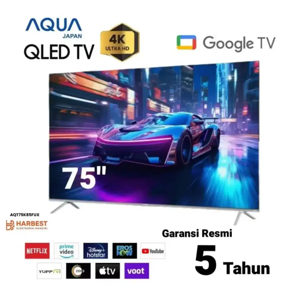 AQUA Japan QLED 4K 75 UHD Google TV Dolby Atmos HDR10+ AQT-75F85UX