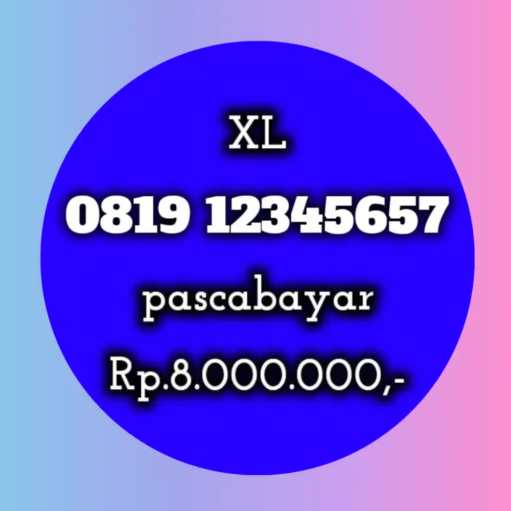 NOMOR CANTIK KOLEKSI XL 12345657