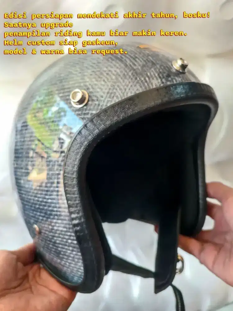 Helm Slim Head Raw 500Tx Hitam